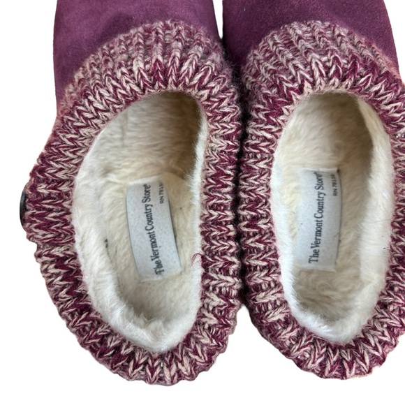 EUC The Vermont Country Store Women's Suede Slipper Clogs With Ragg Cuffs Sz 7M - Picture 4 of 10